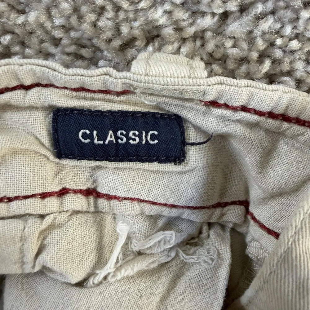 Y2K American Eagle Outfitters Baggy Cargo Shorts Mens 30 Beige Classic Casual